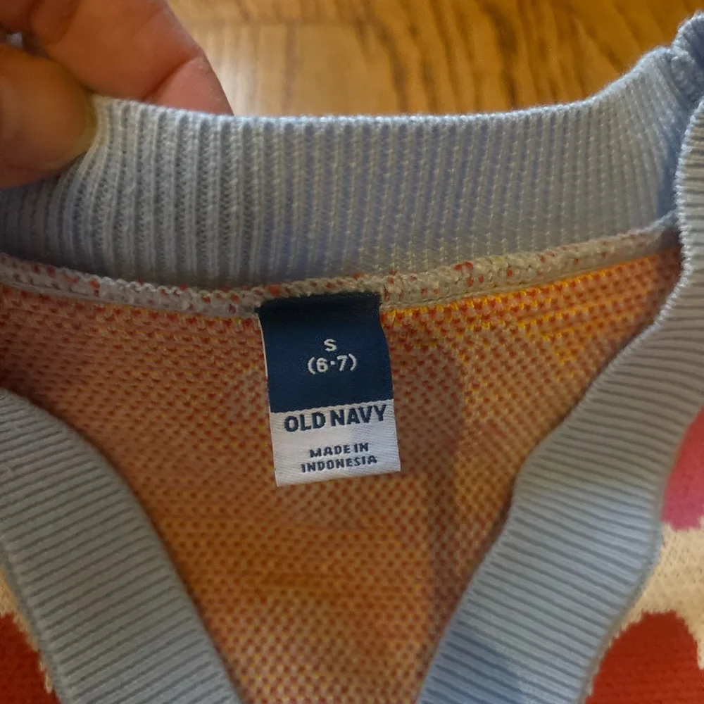 Old Navy Floral Kids Sweater - Blue, Red, Pink, Yellow Girls Size 6